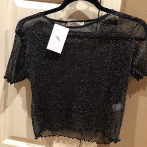 NWT mesh glitter crop top!